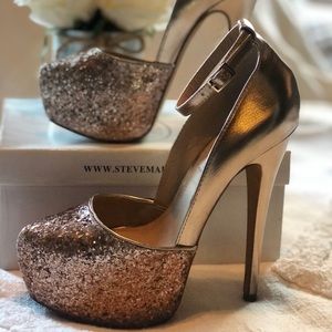 Steve Madden Metallic Gold Stiletto with glitter